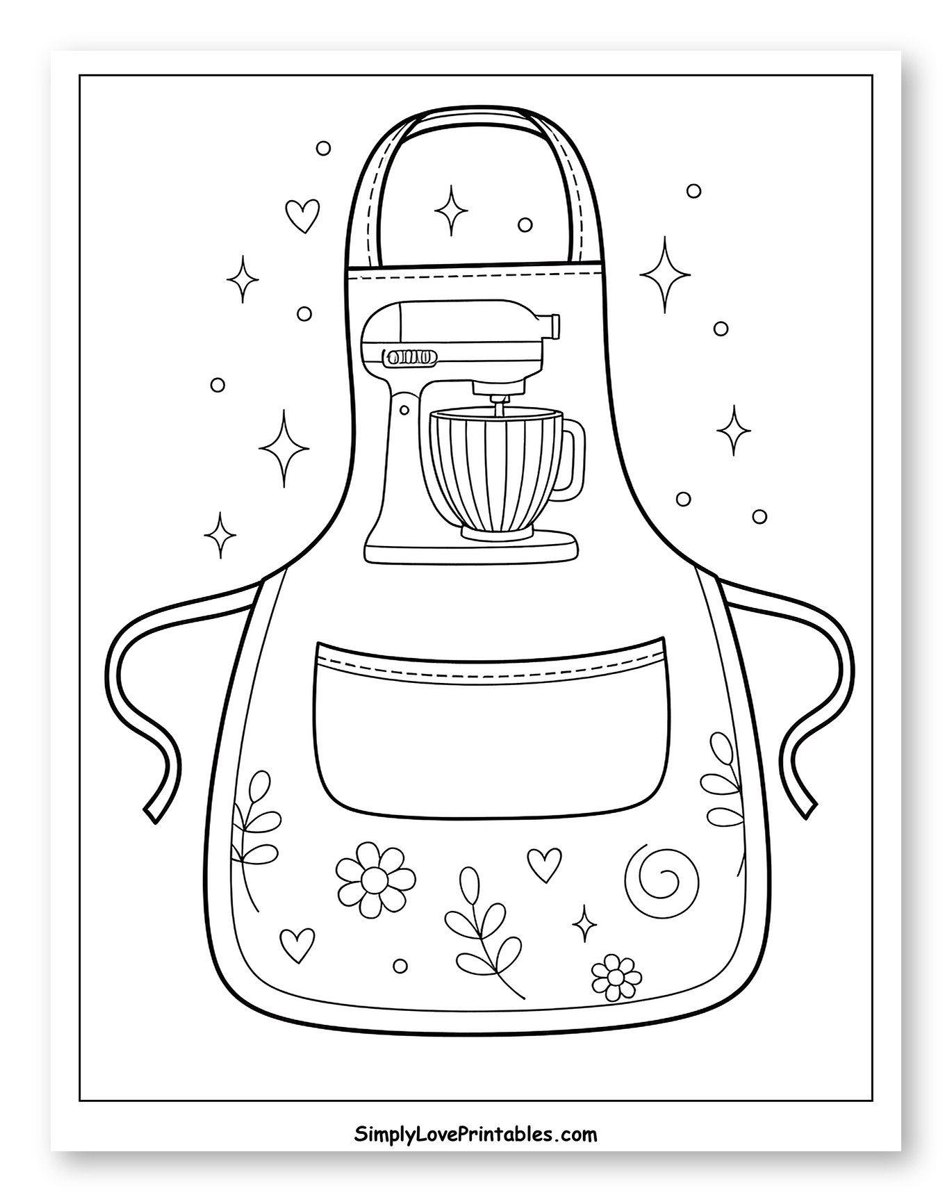 Whimsical Apron with Stand Mixer Design