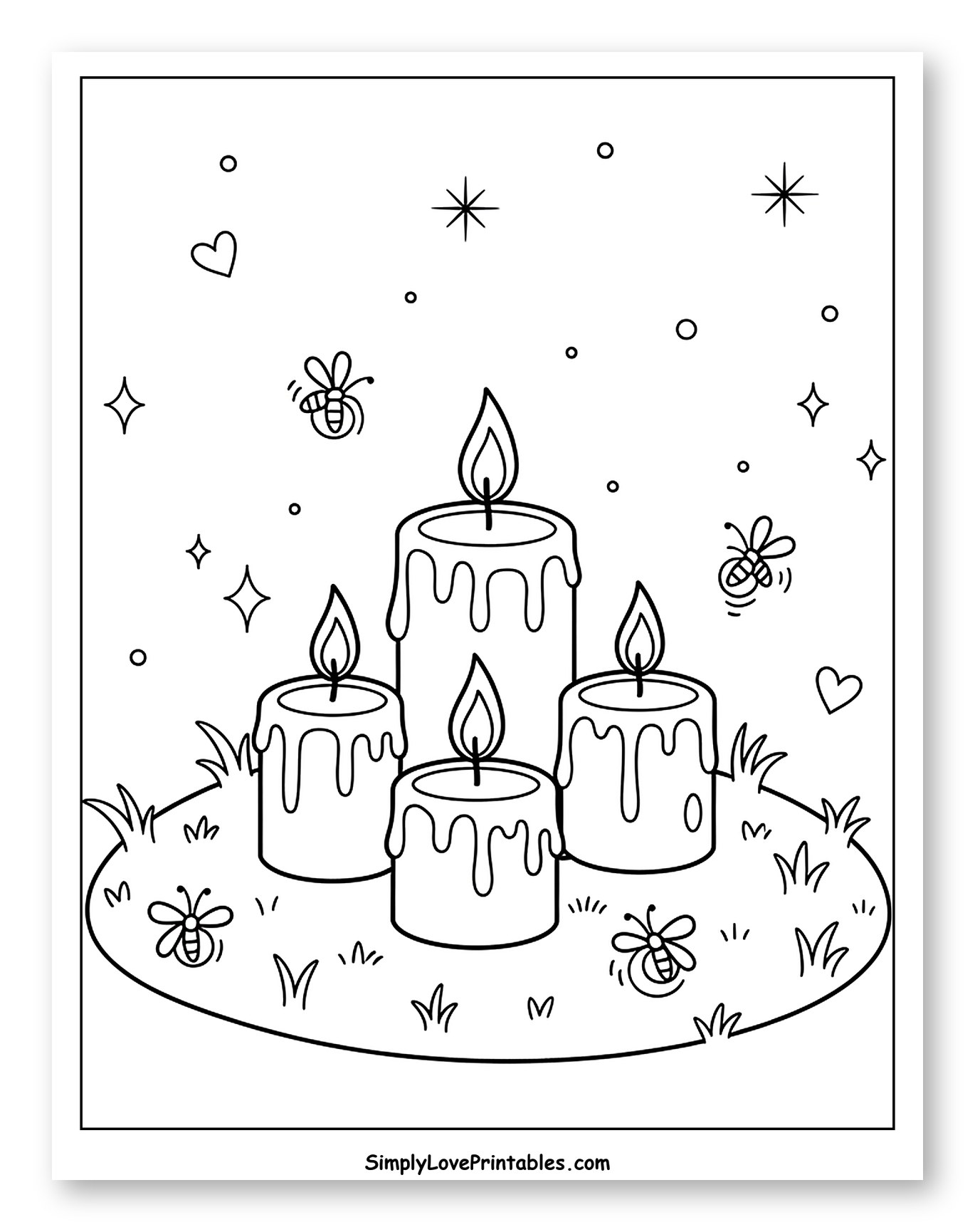 Whimsical Candles with Fireflies and Stars