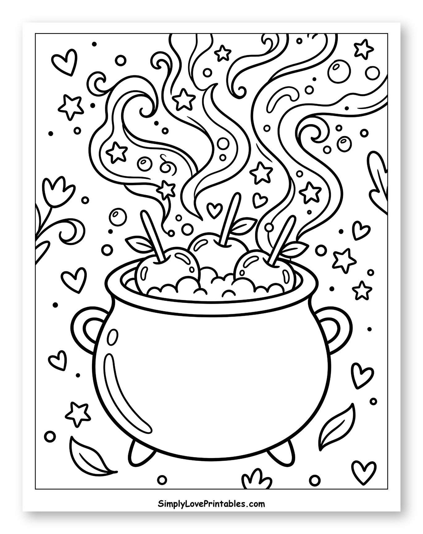 Whimsical Cauldron with Candy Apples and Magic