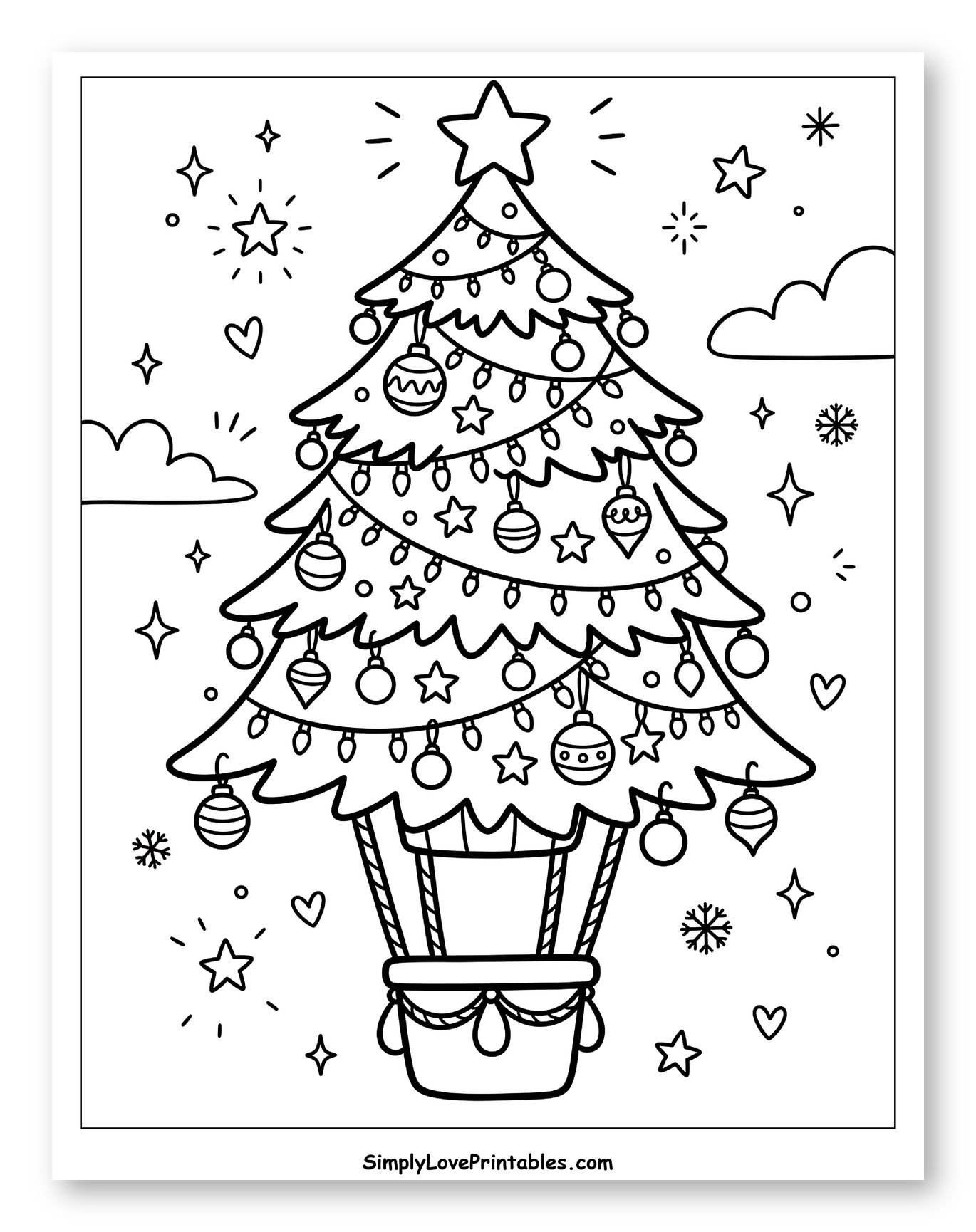 Whimsical Christmas Tree Hot Air Balloon