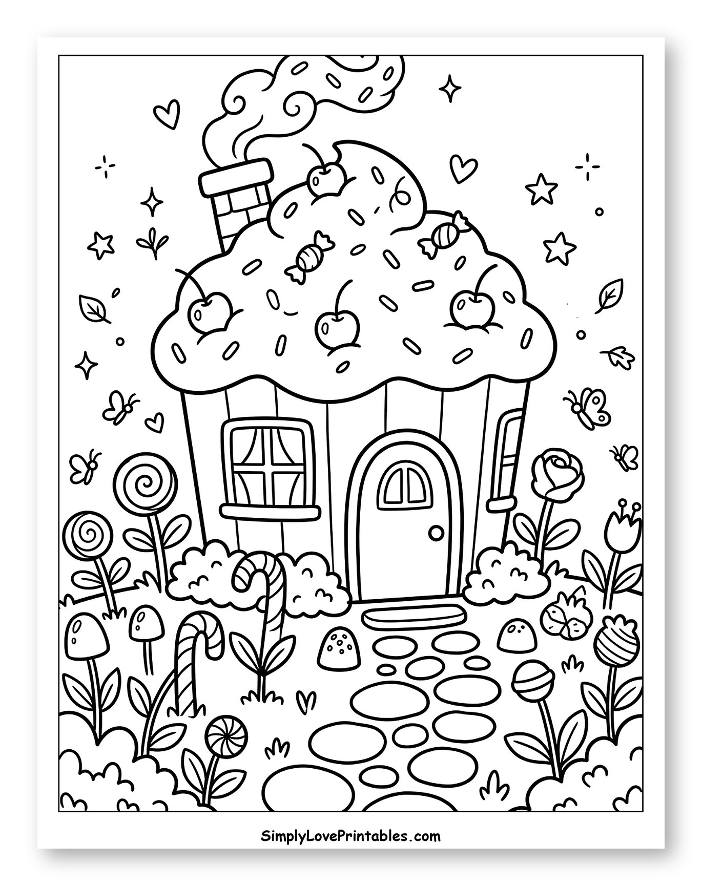 Whimsical Cupcake House in a Sweet Garden