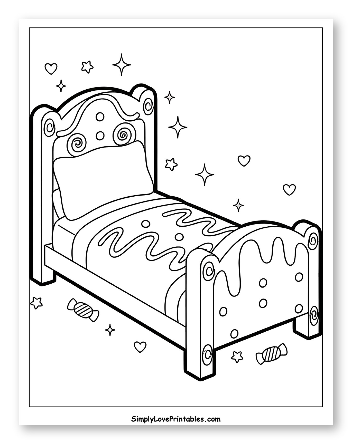 Whimsical Dessert Bed with Stars and Hearts