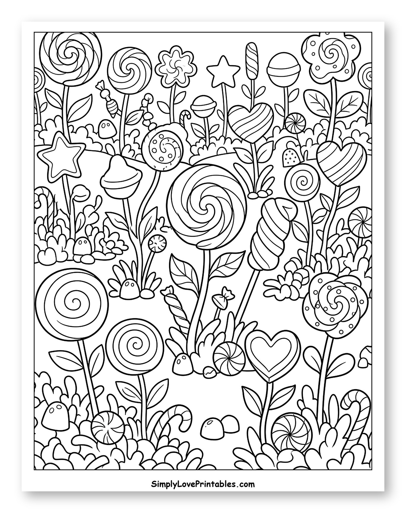 Whimsical Garden of Sweets and Lollipops