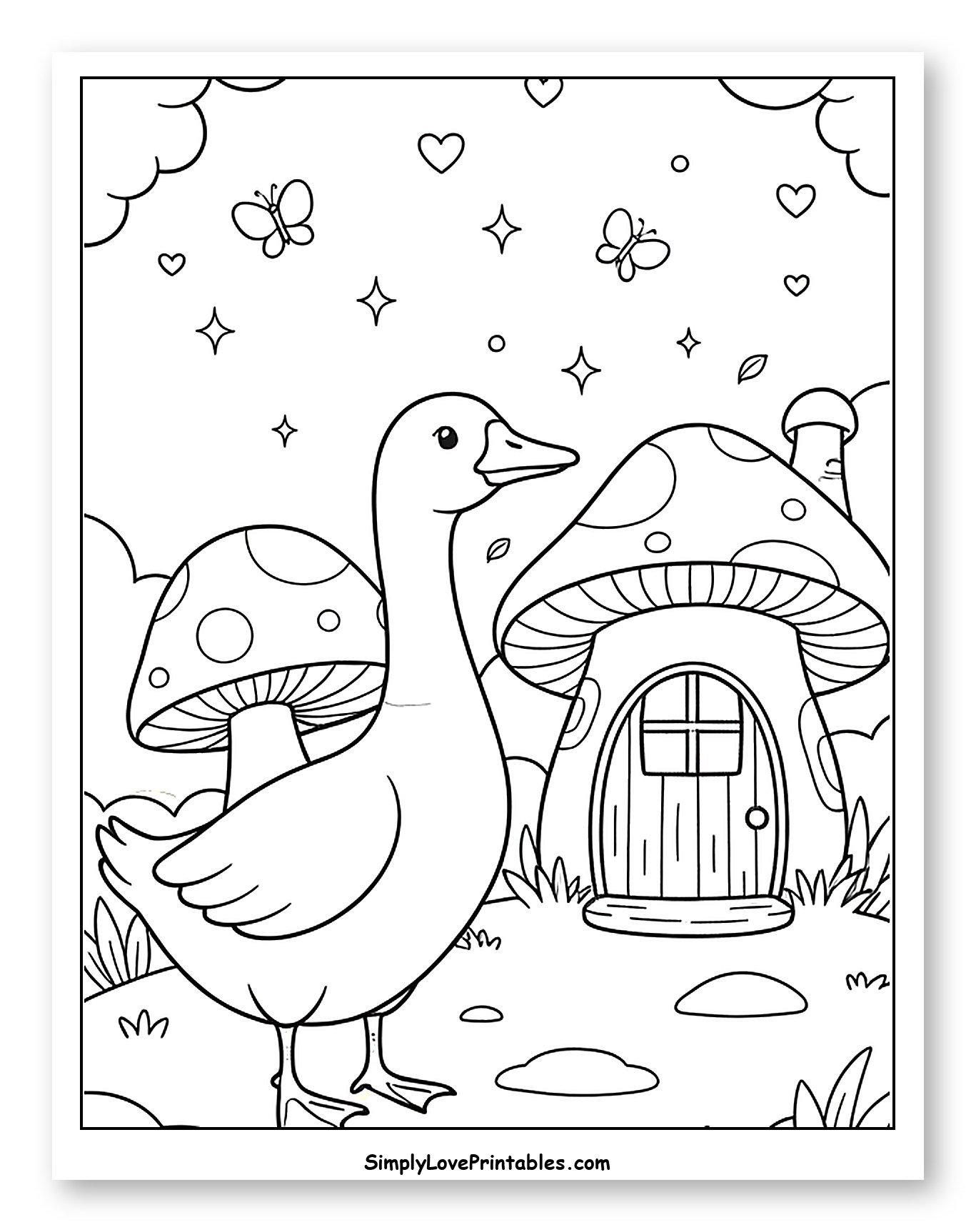 Whimsical Goose and Mushroom Homes