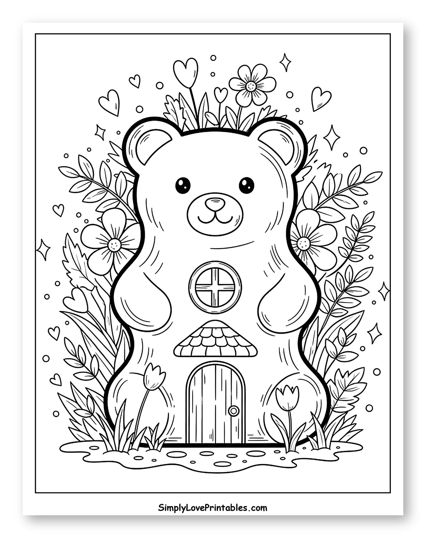Whimsical Gummy Bear House with Garden