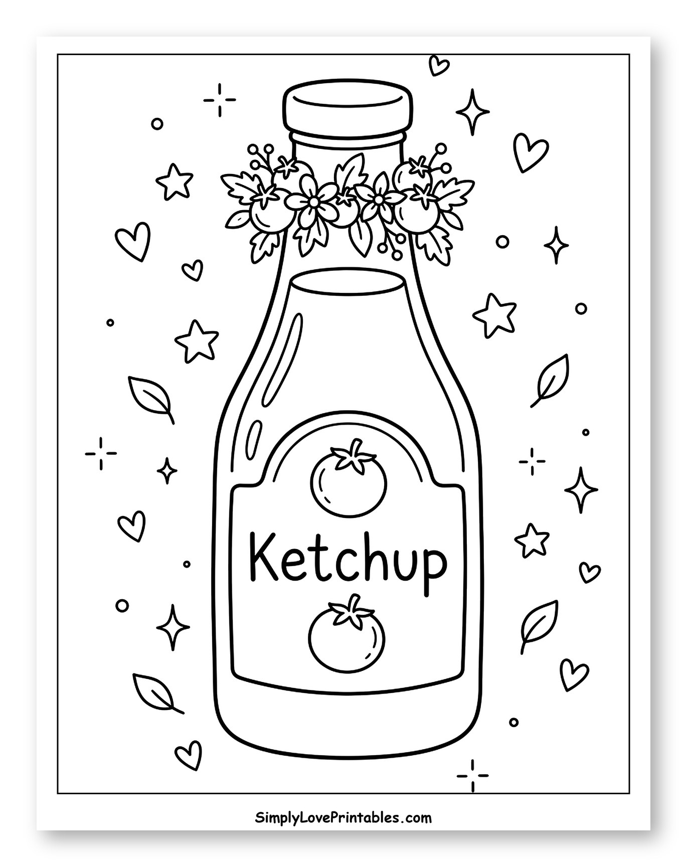 Whimsical Ketchup Bottle with Decorative Garland