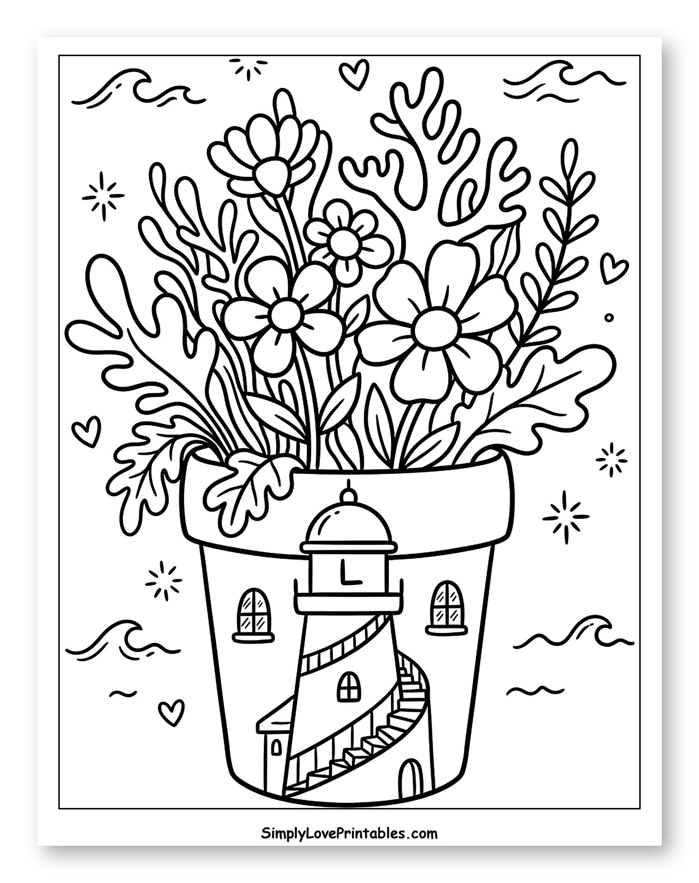 Whimsical Lighthouse Flower Pot Garden