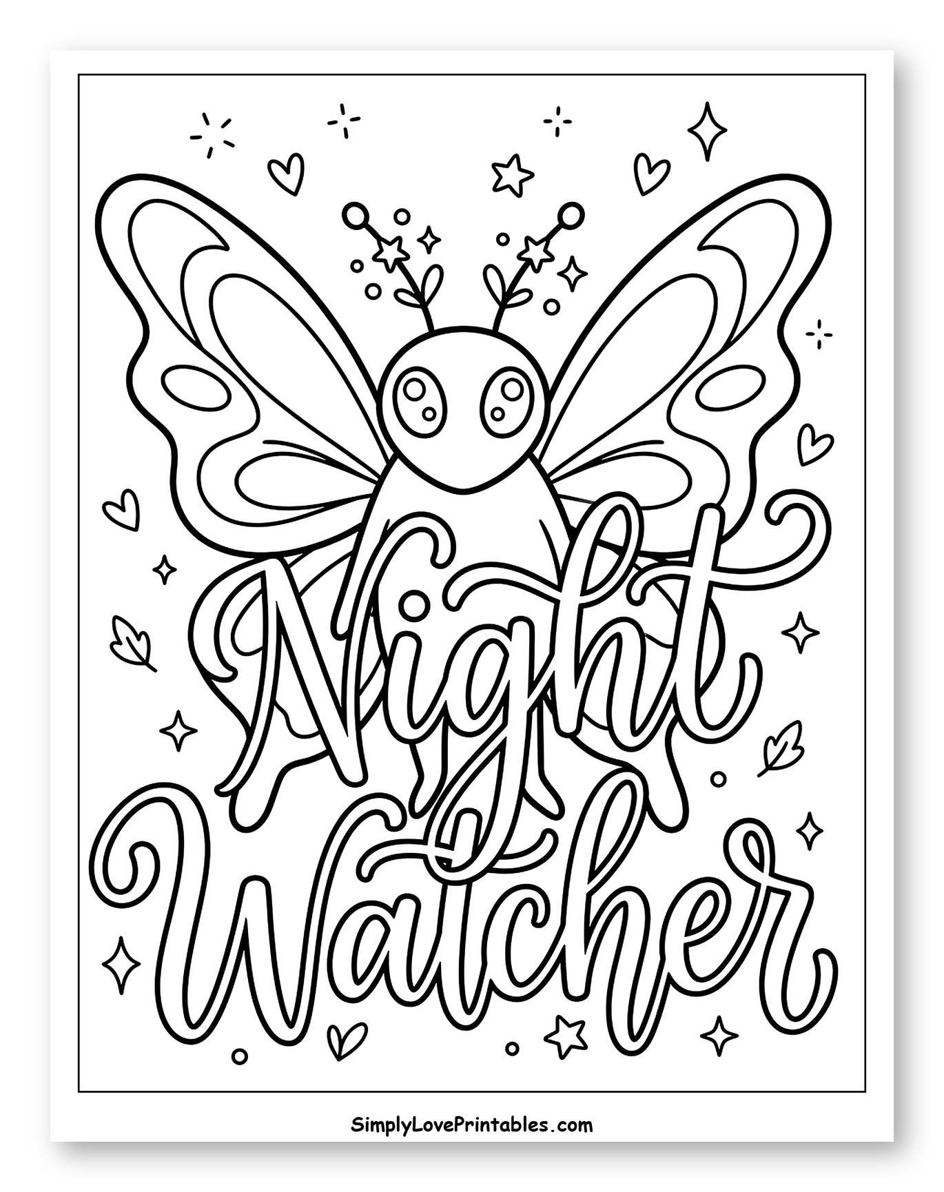 Whimsical Moth with Star Antennae and Night Watcher