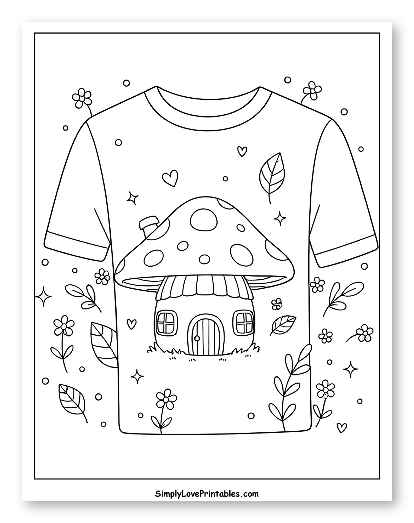 Whimsical Mushroom House on a T-Shirt