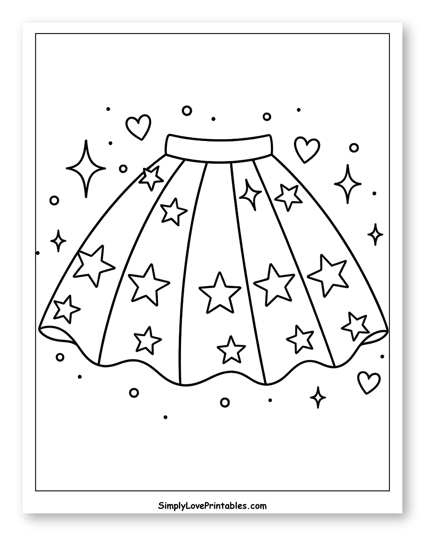 Whimsical Skirt with Stars and Sparkles
