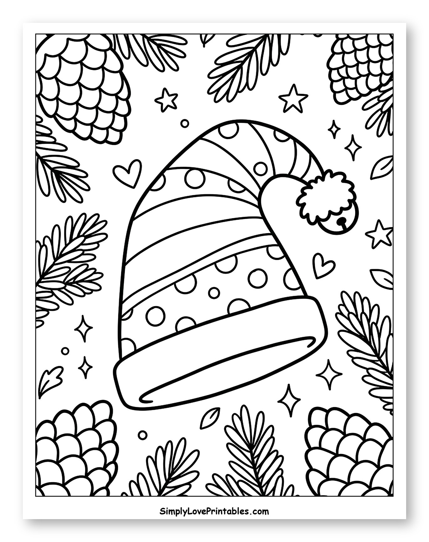 Whimsical Striped Elf Hat and Cozy Pinecones