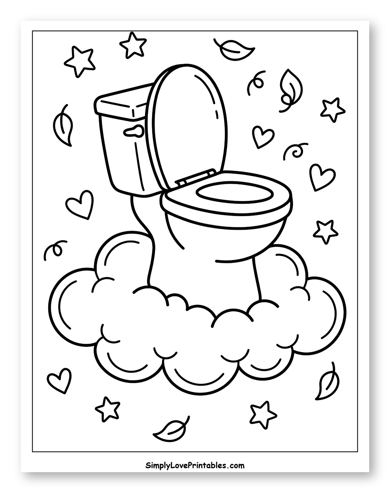 Whimsical Toilet on a Cloud with Stars