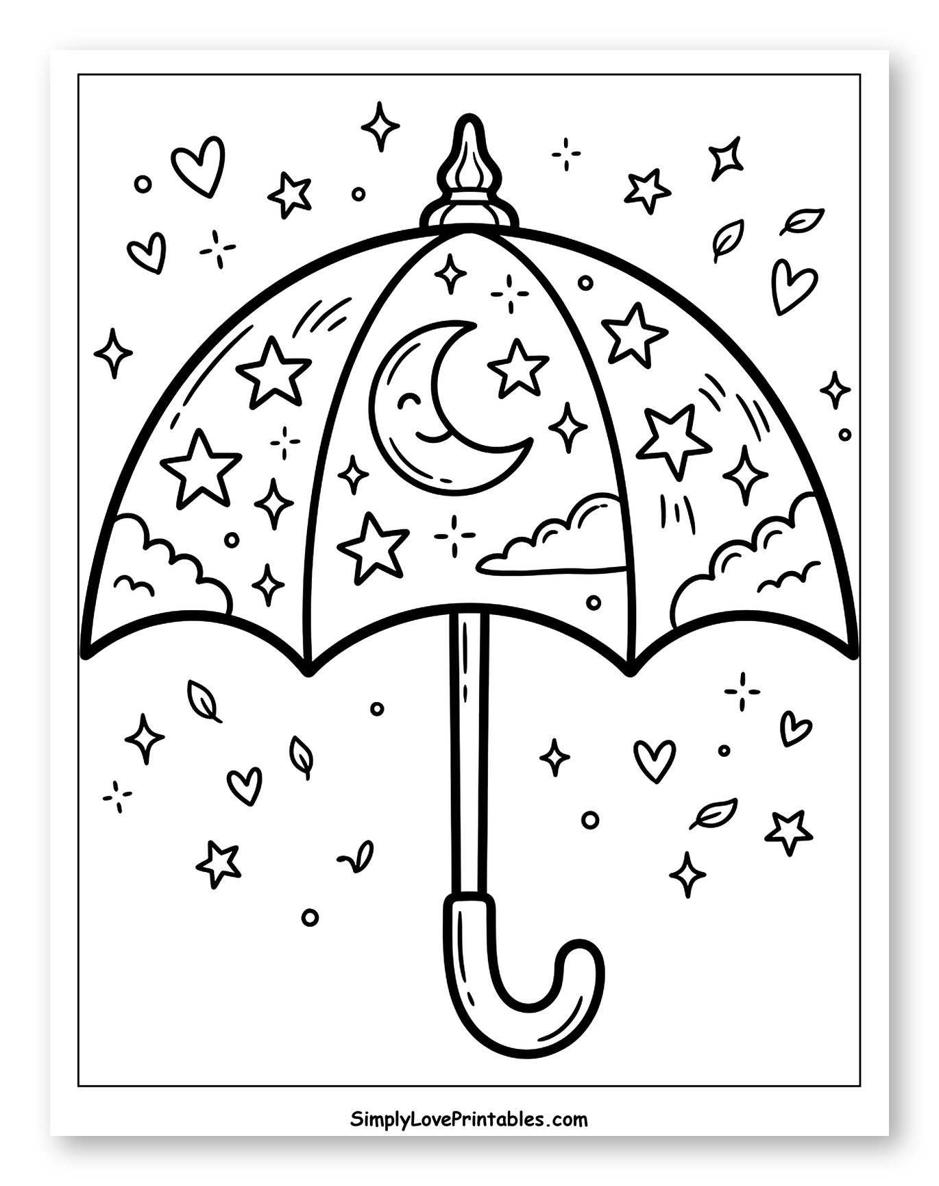 Whimsical Umbrella with Celestial Design