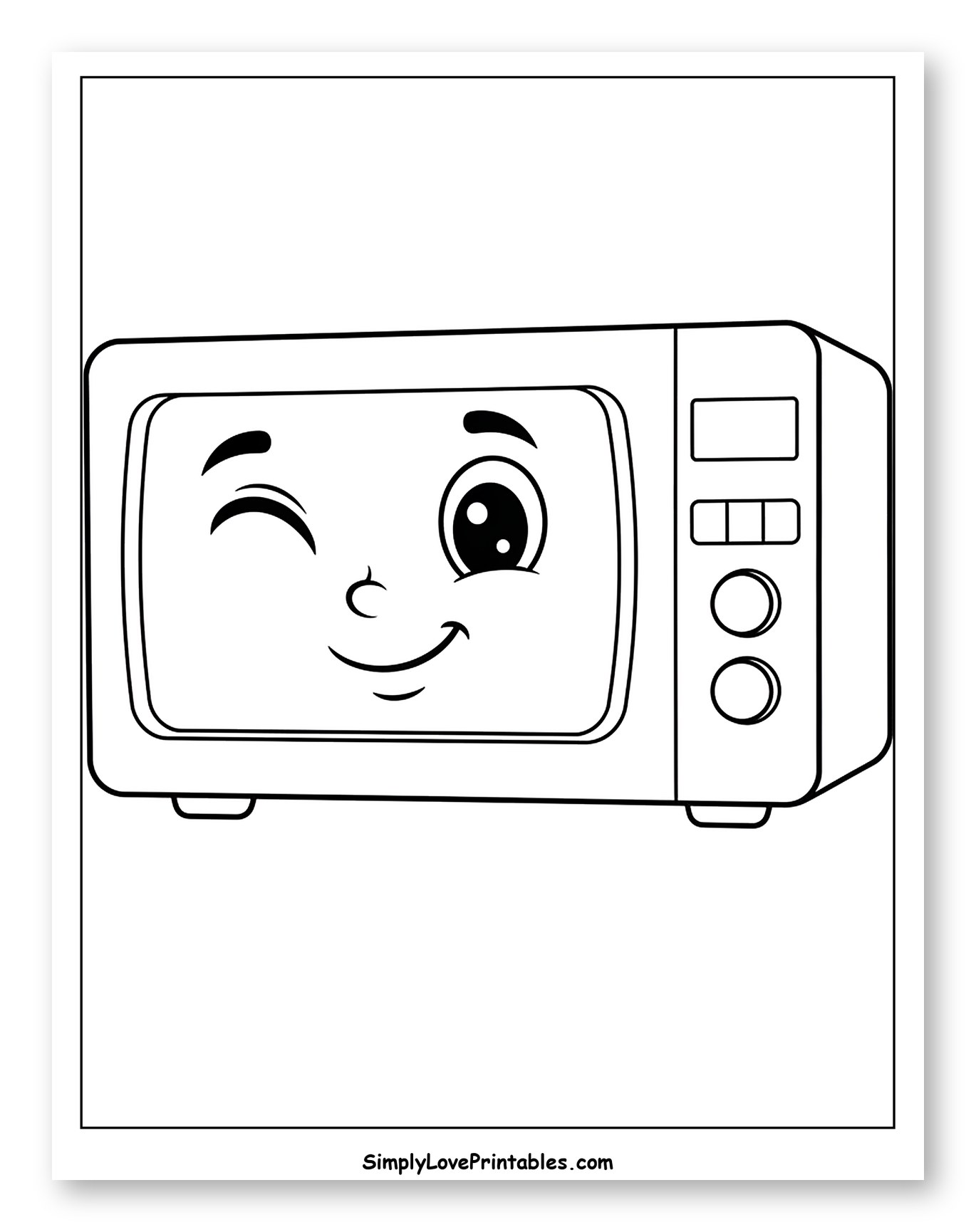 Winking Cartoon Microwave Oven to Color for Toddlers