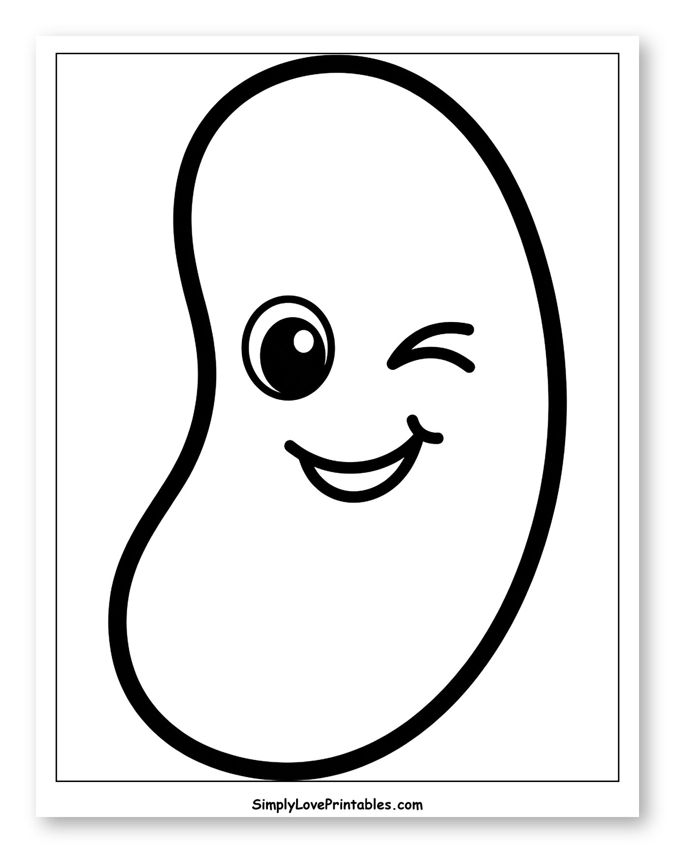 Winking Jelly Bean Character