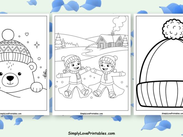 winter hat coloring pages featured image
