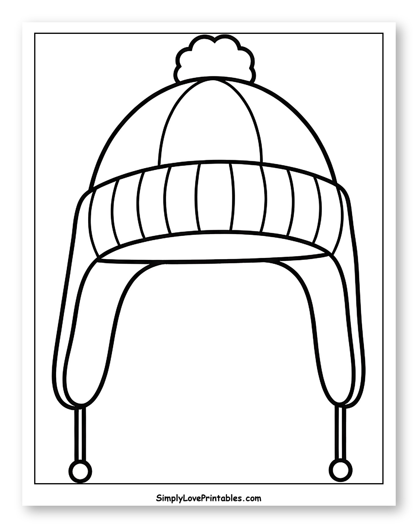 Winter Hat with Pom Pom and Ear Flaps