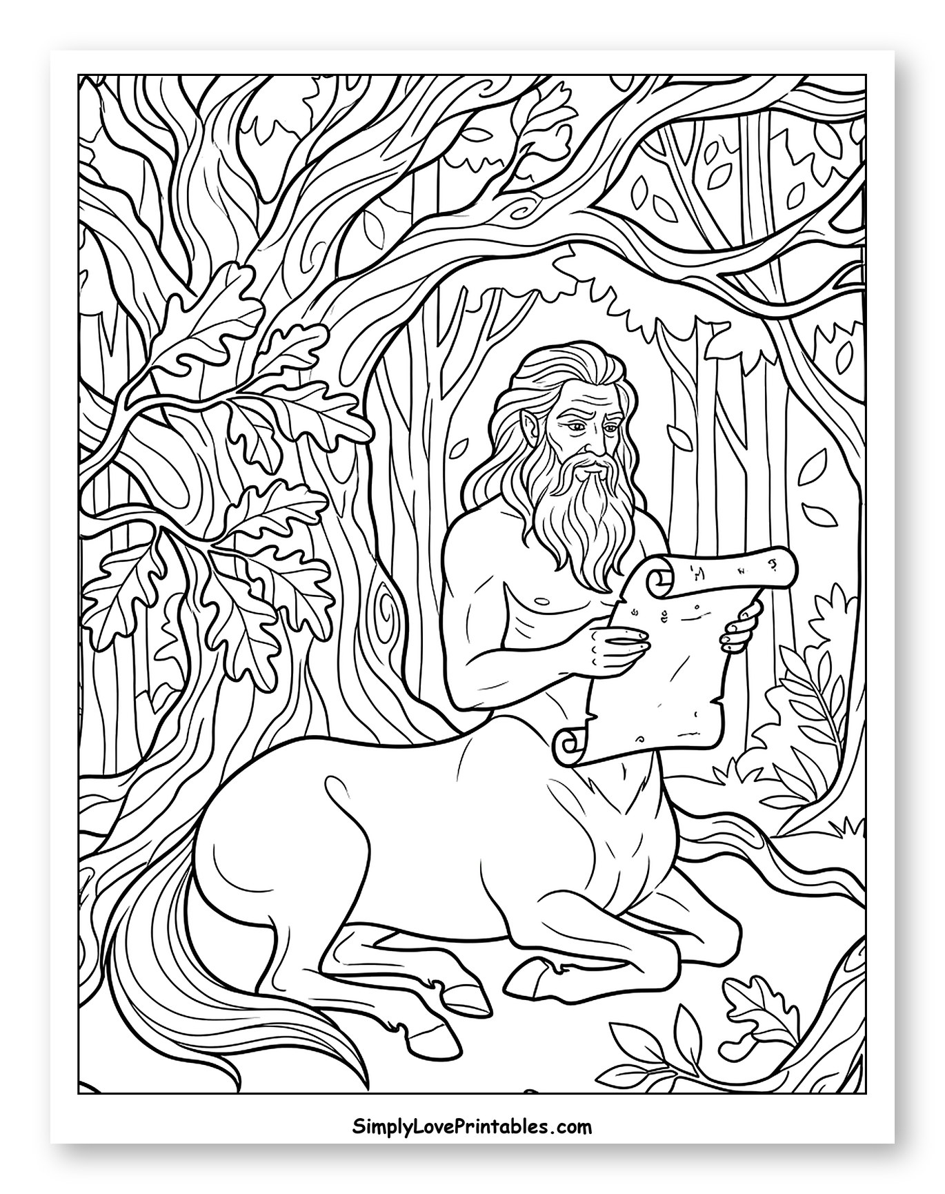 Wise Centaur Reading Ancient Scroll