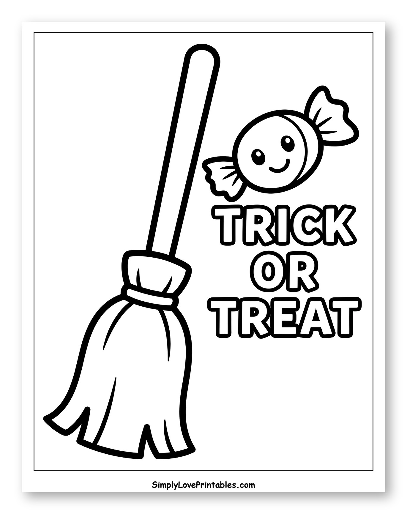 Witch's Broom and Cute Trick or Treat Candy