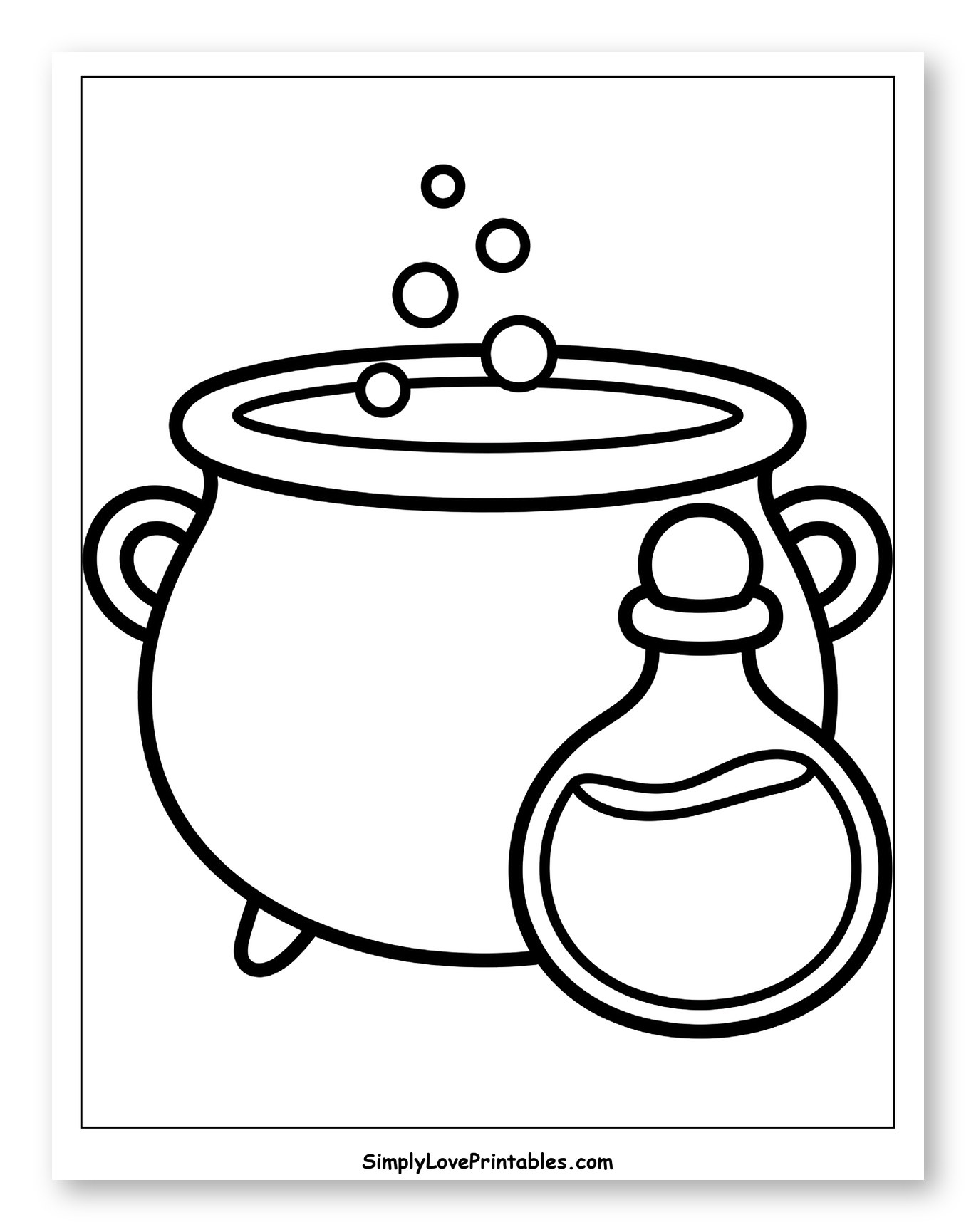 Witch's Cauldron and Potion Flask
