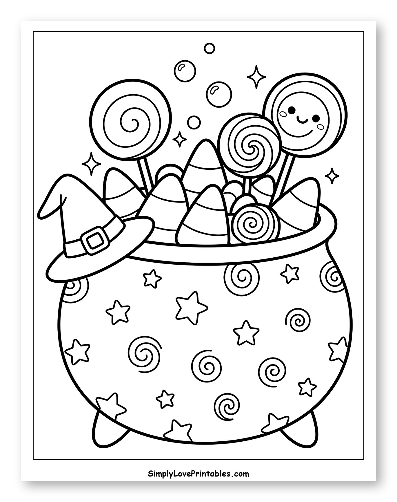 Witch's Cauldron Full of Halloween Candy