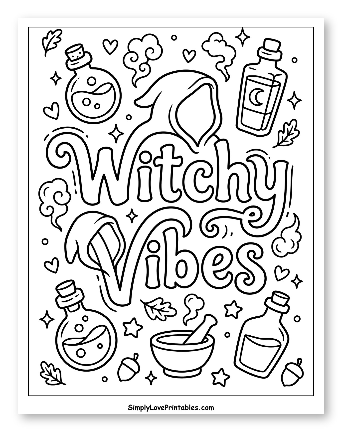 Witchy Vibes with Potions and Hooded Figure