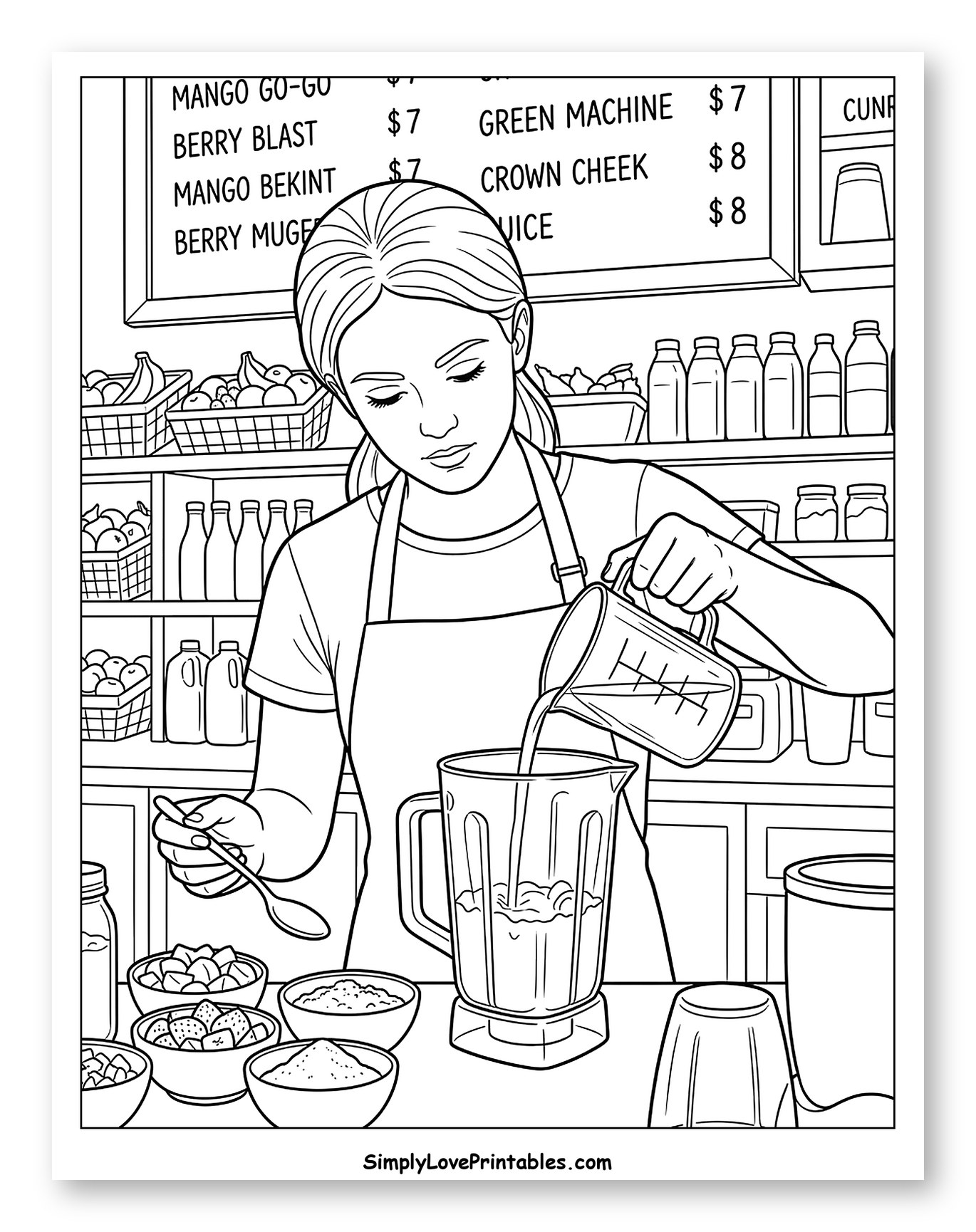 Woman Making a Refreshing Smoothie