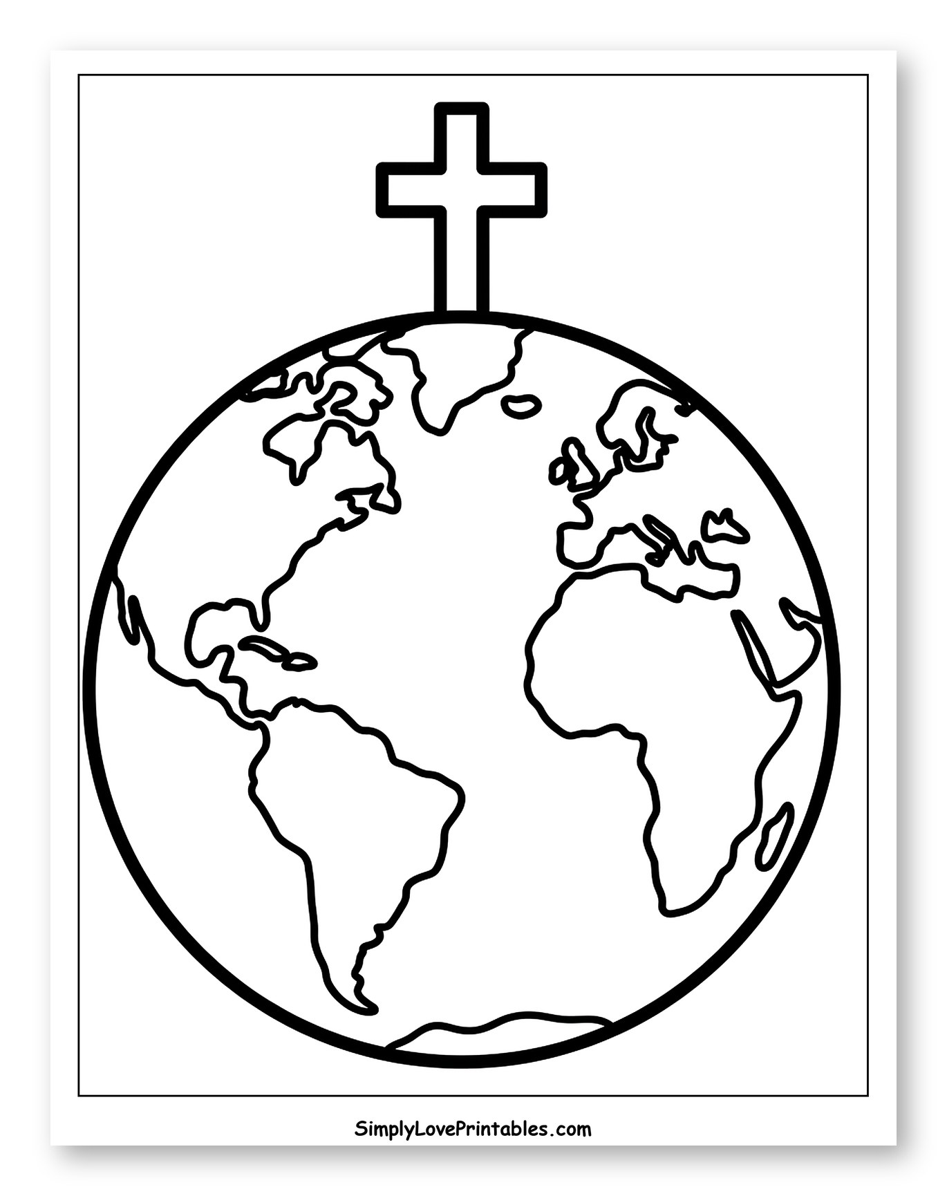 World Globe with Christian Cross