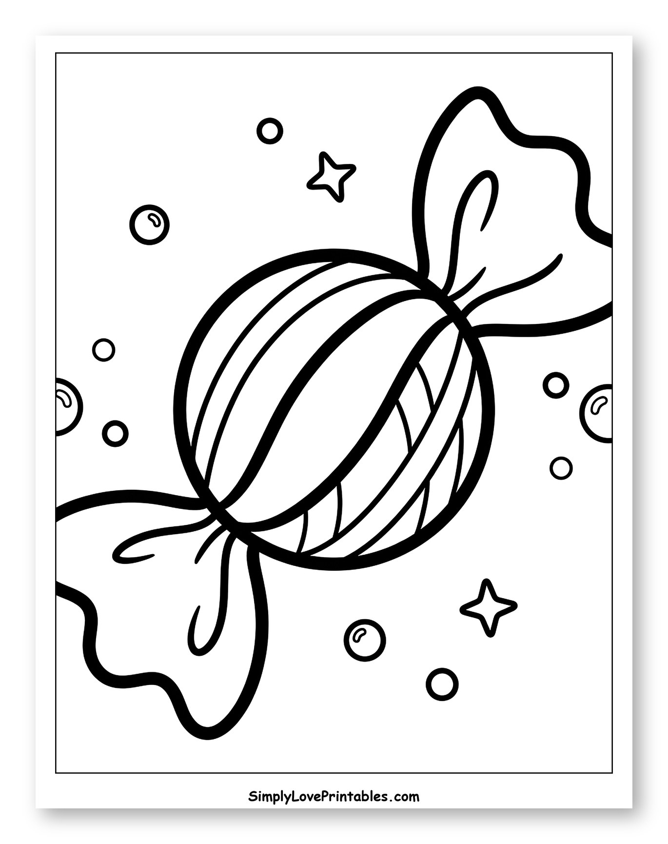 Wrapped Candy with Stars and Bubbles