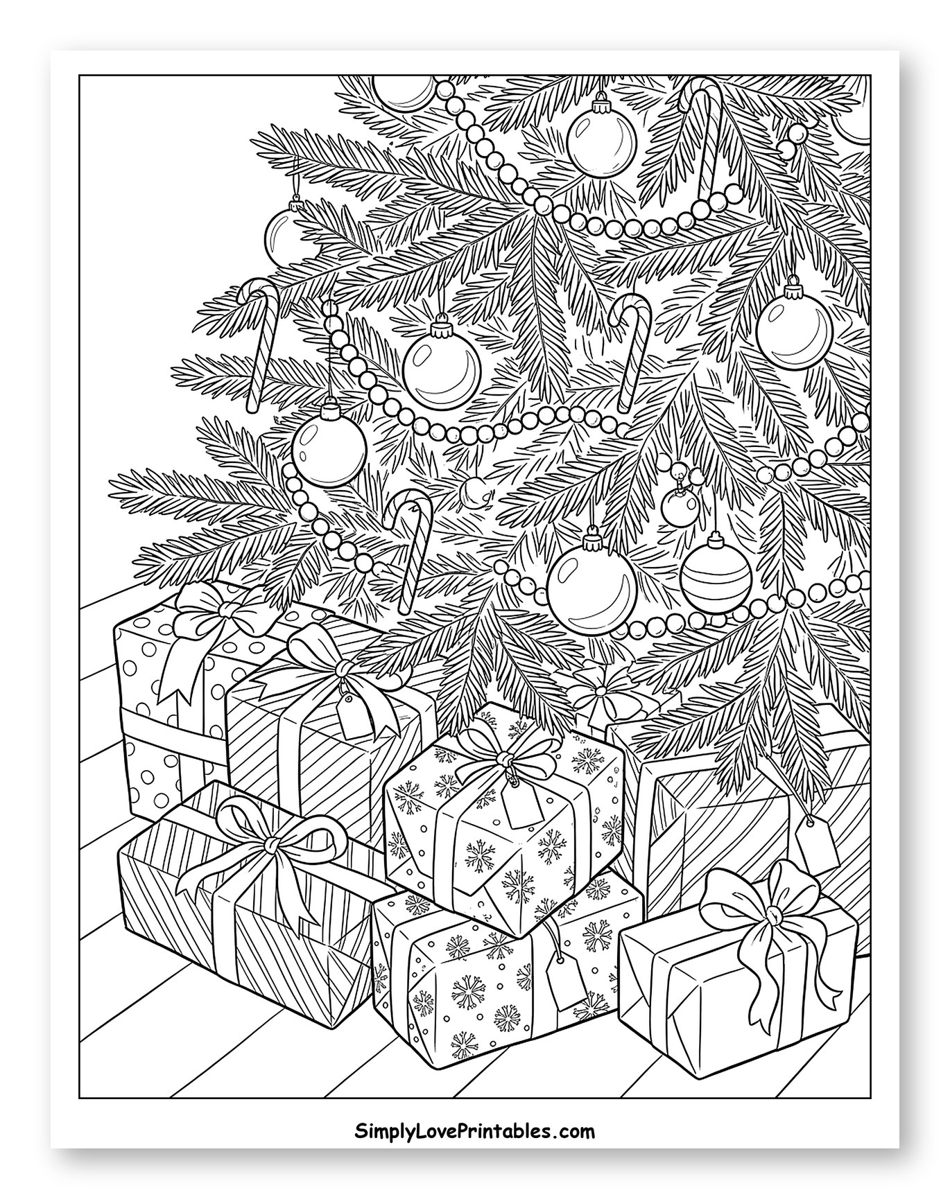 Wrapped Christmas Gifts Under the Decorated Tree