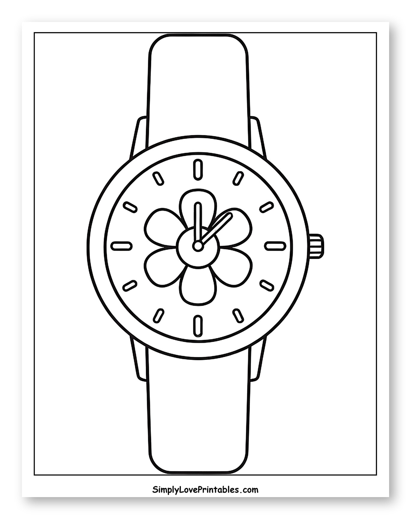 Wrist Watch with Floral Face