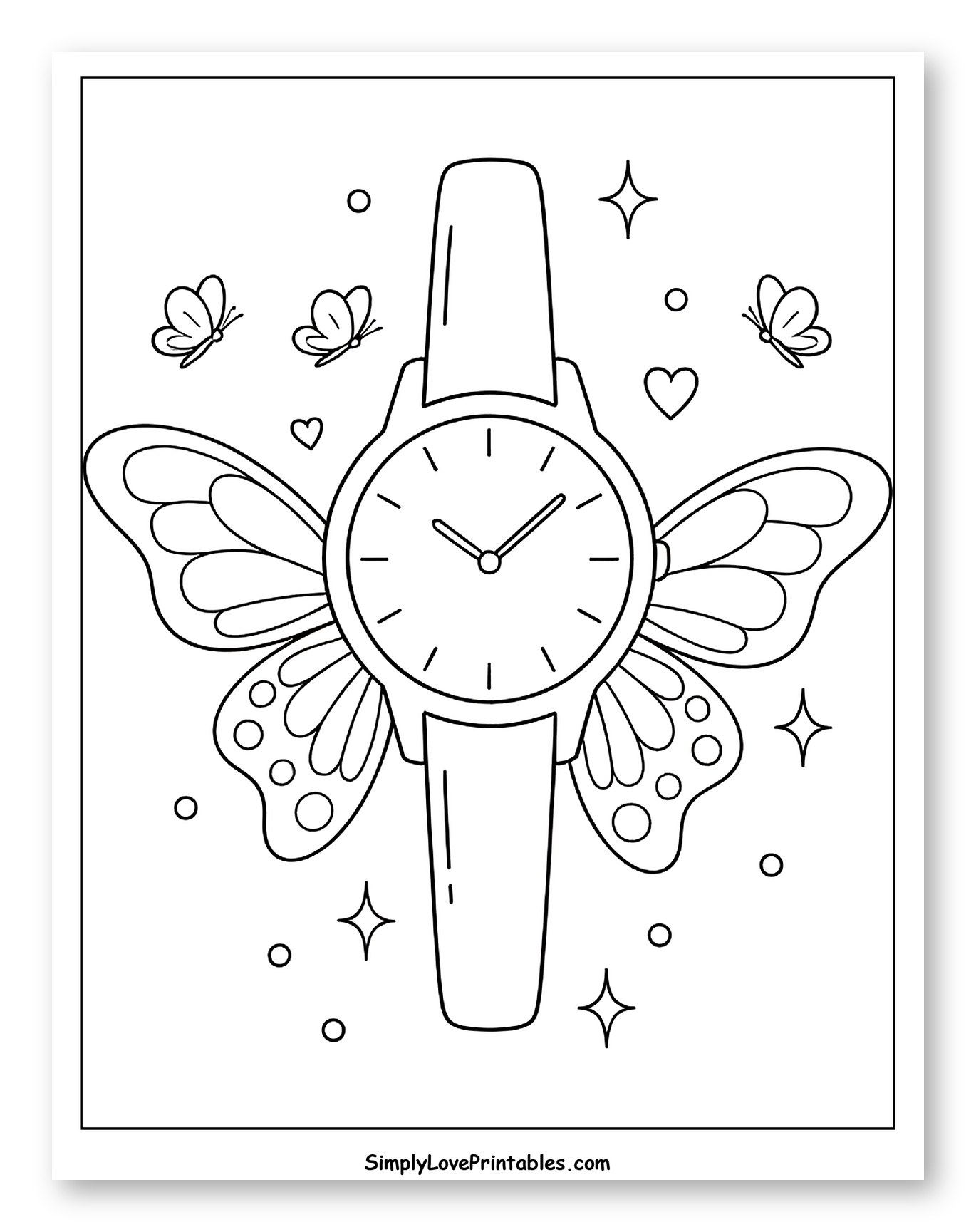 Wristwatch with Butterfly Wings and Sparkling Details