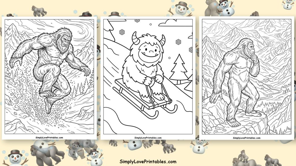 Yeti coloring pages featured image