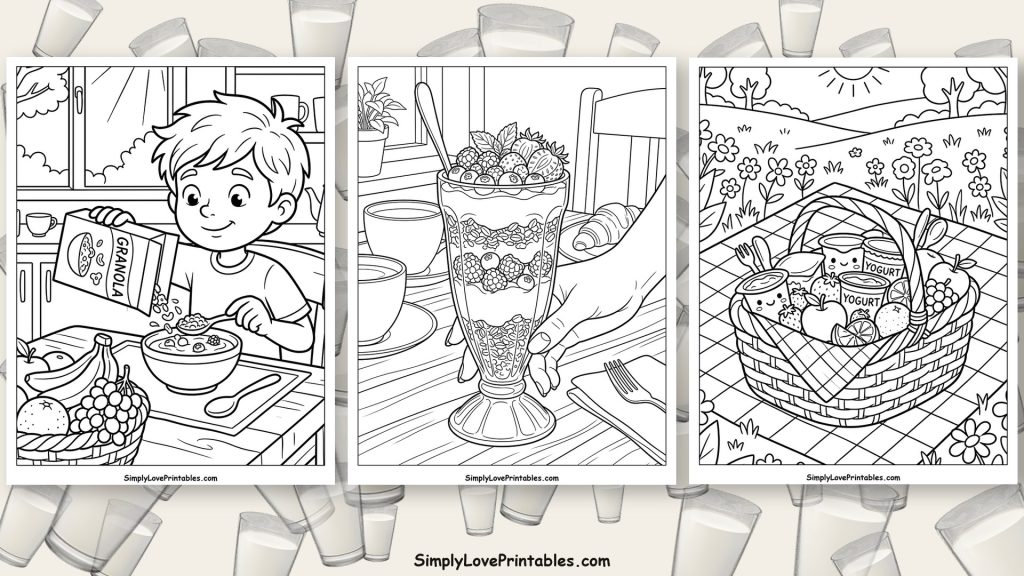 Yogurt coloring pages featured image