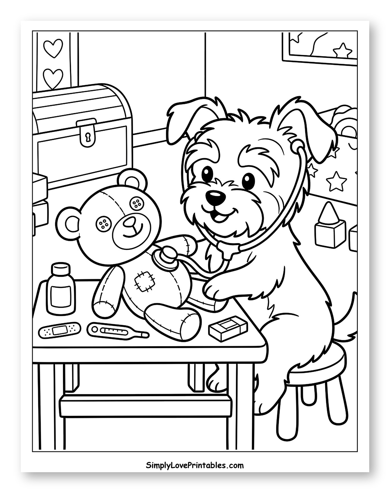 Yorkshire Terrier Puppy Playing Doctor