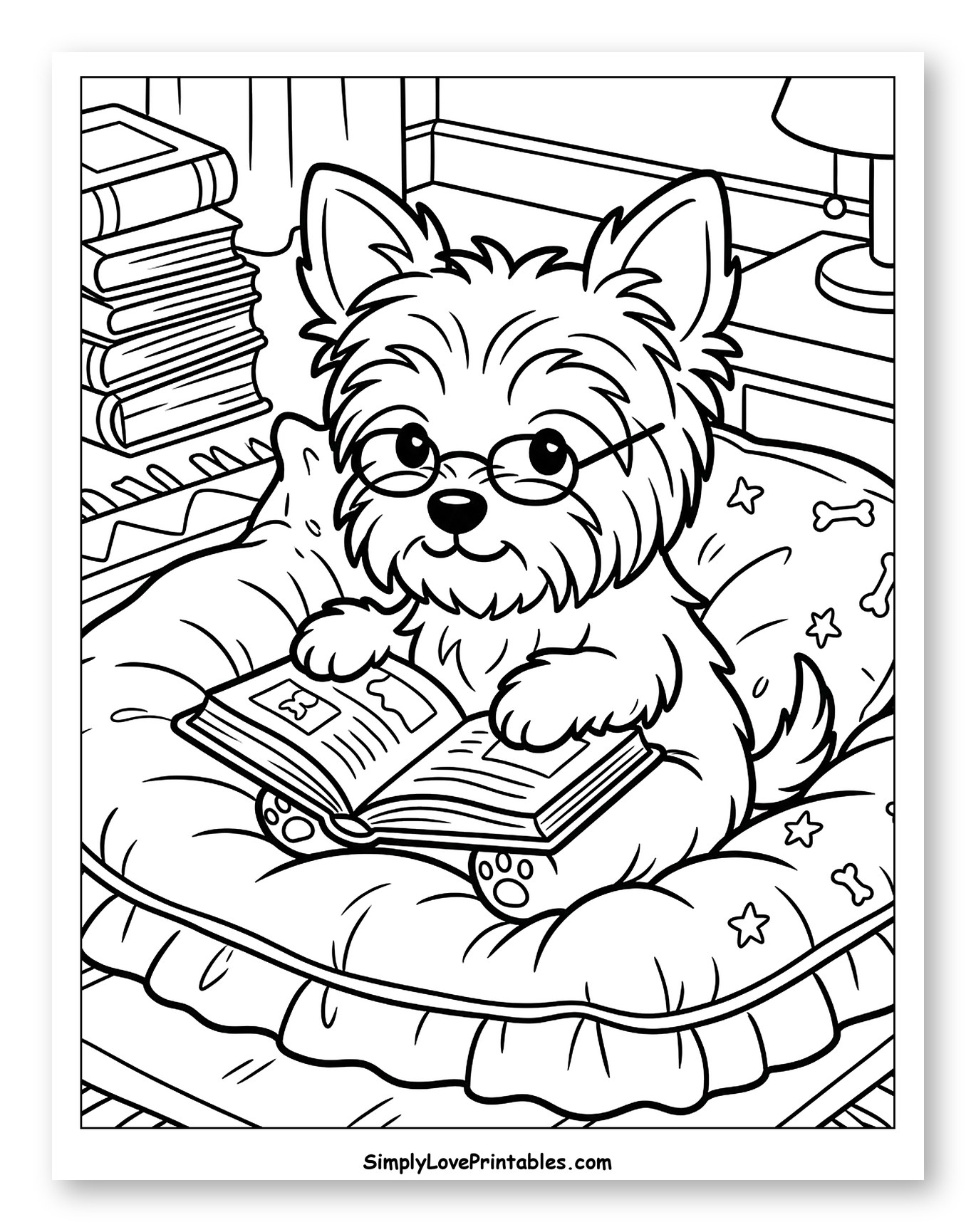Yorkshire Terrier Reading a Book