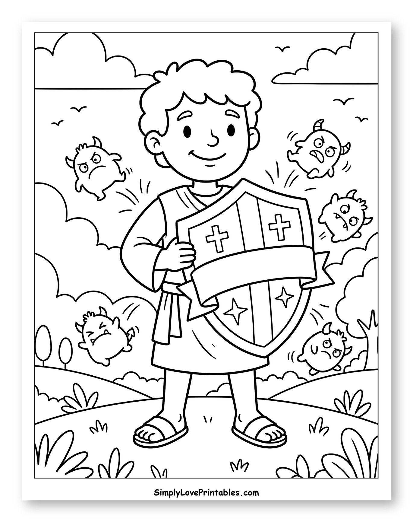 Young Boy Protected by Shield of Faith