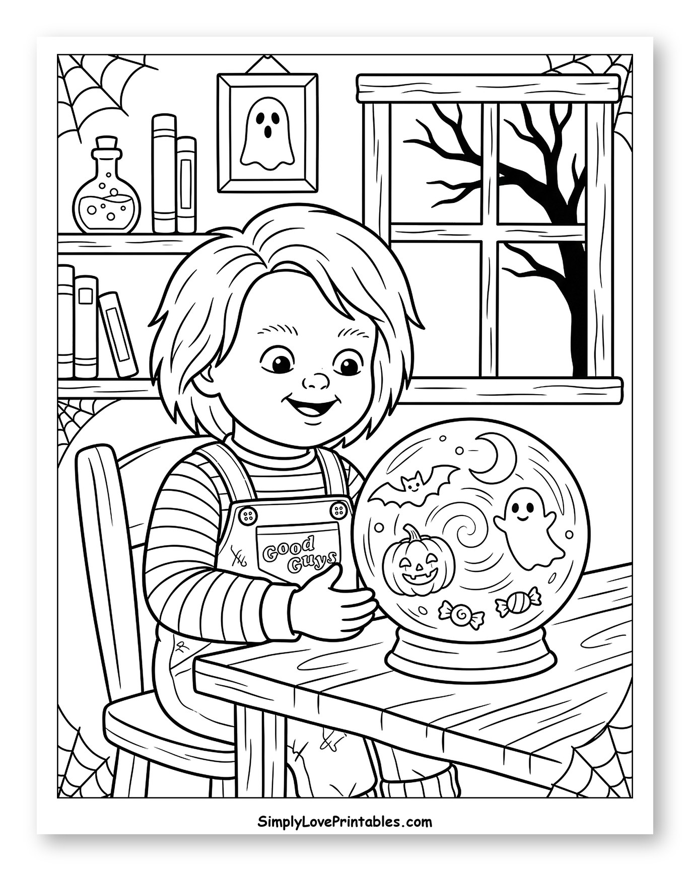 Young Chucky Holding Spooky Snow Globe