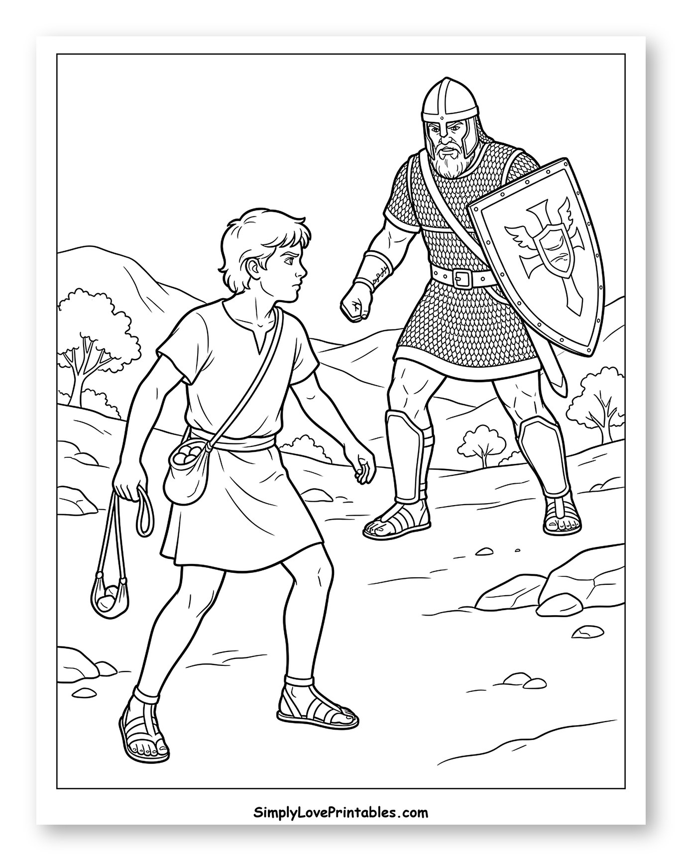 Young David Facing Goliath