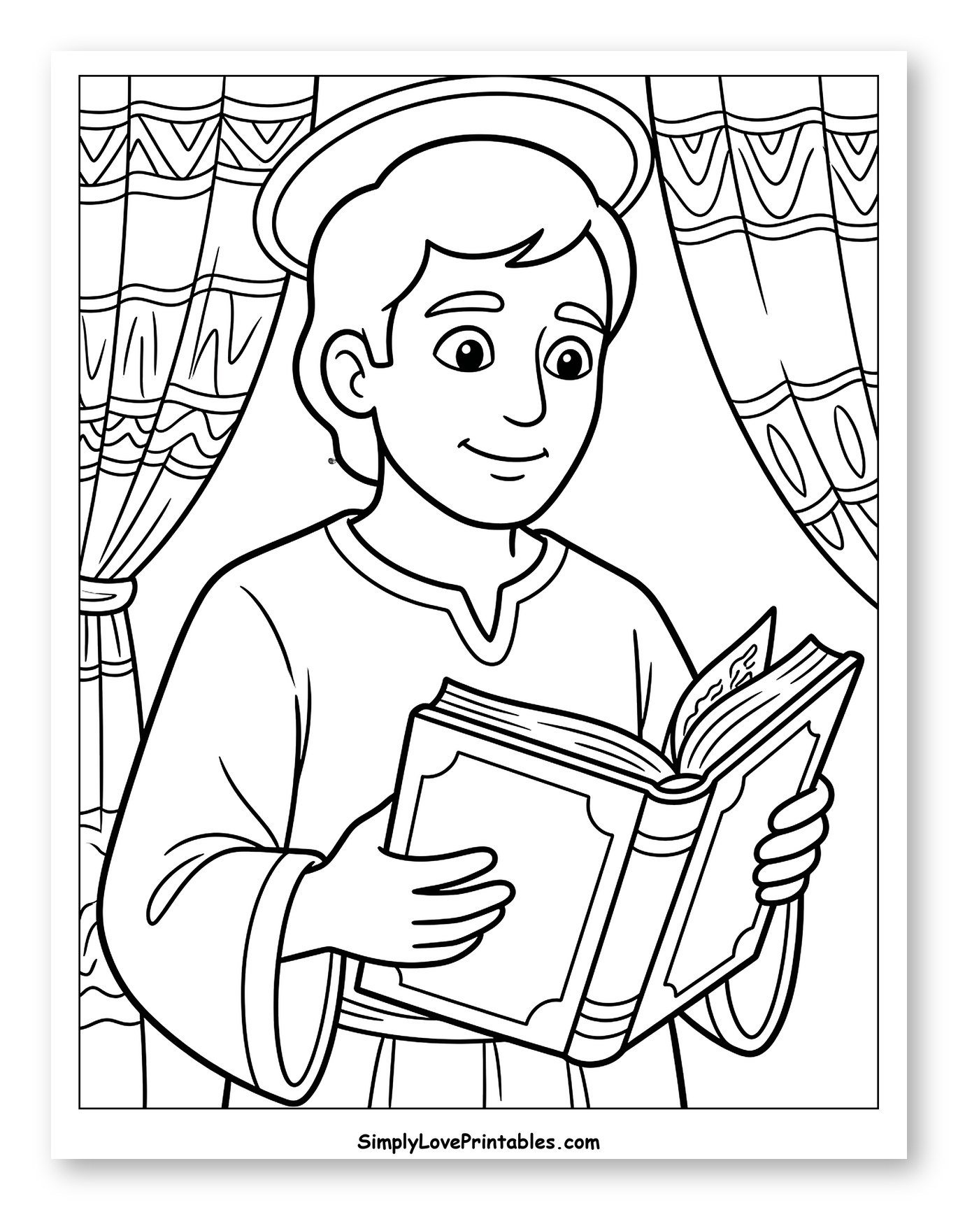 Young Disciple Reading a Holy Book