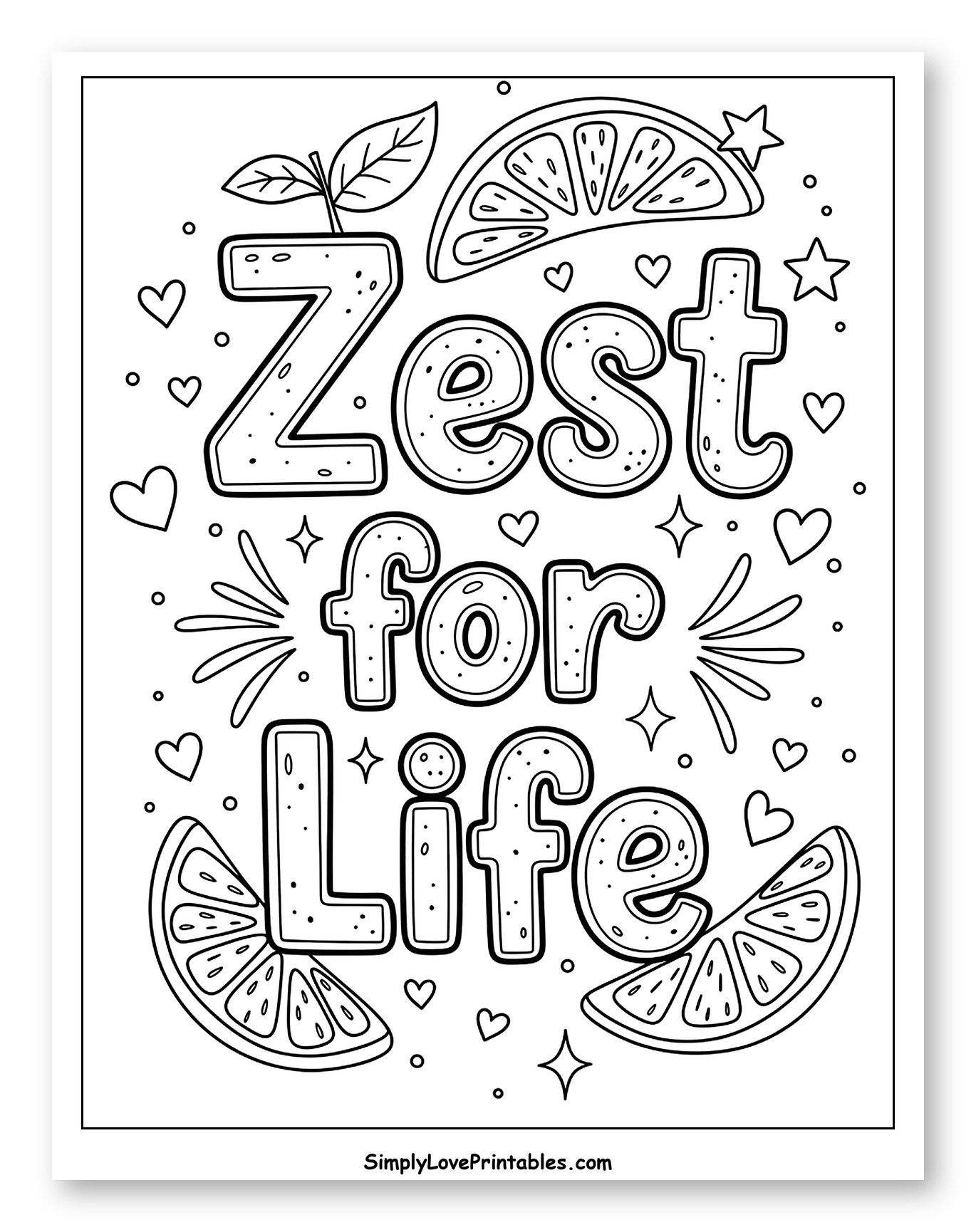 Zest for Life Citrus Design to Color for Adults